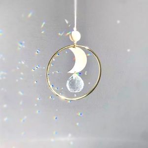 Artisan Suncatcher Crescent Moon with Crystal